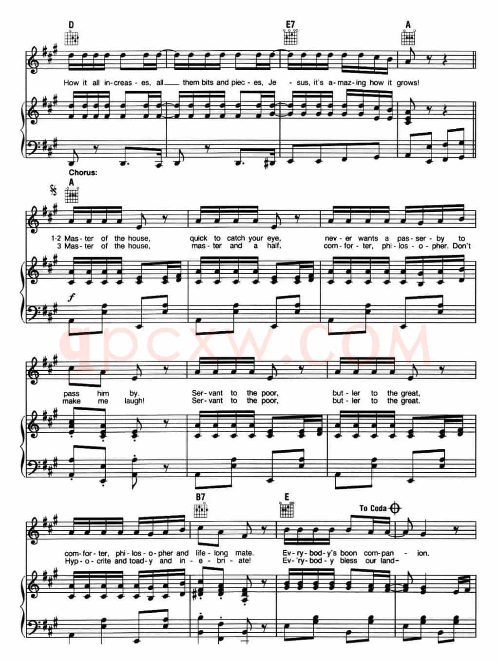 Master of the House (音乐剧《悲惨世界》(Les Miserables)选曲、正谱 )
