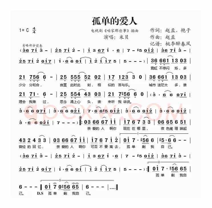 孤单的爱人（电视剧《咱家那些事》插曲）