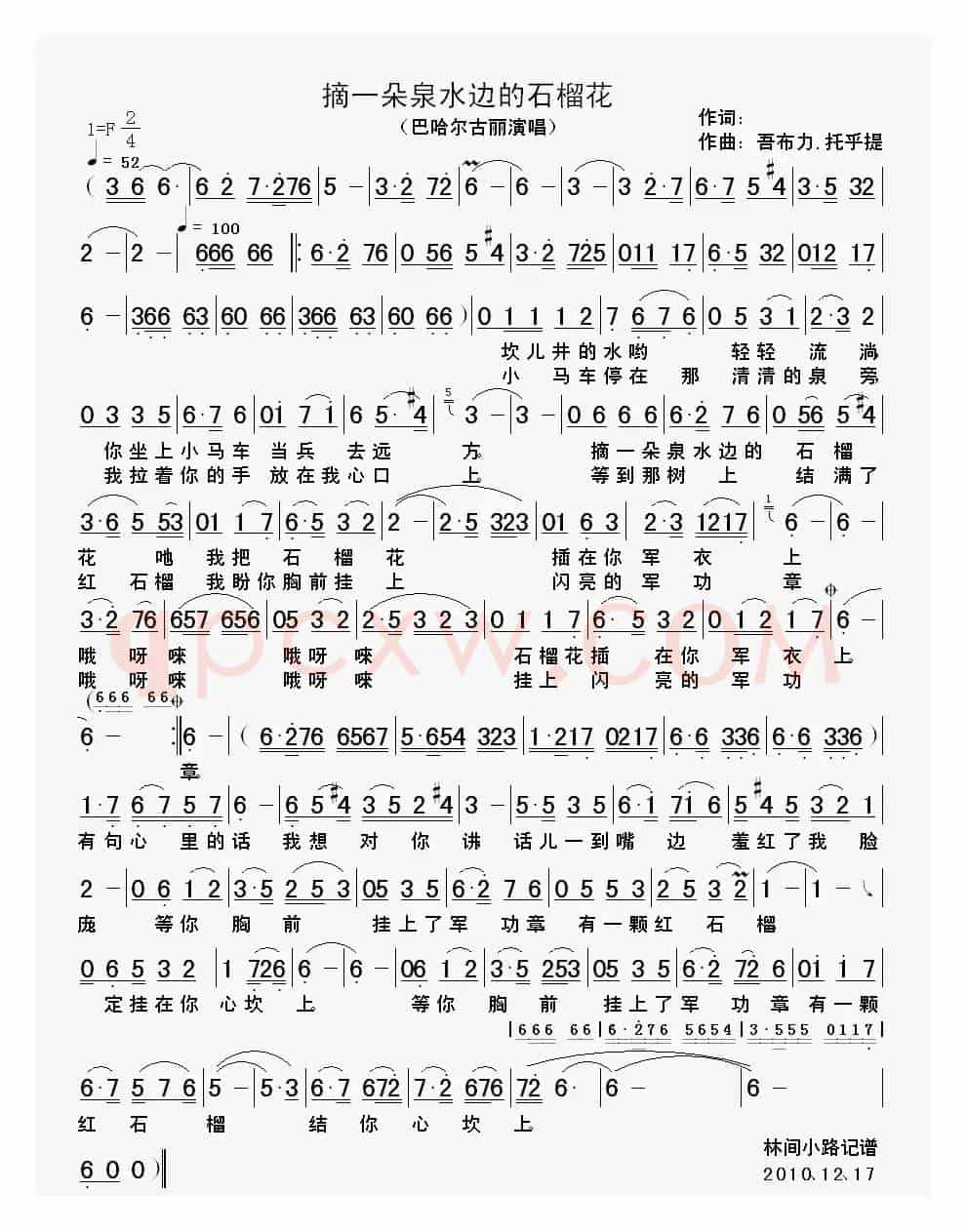 摘一朵泉水边的石榴花