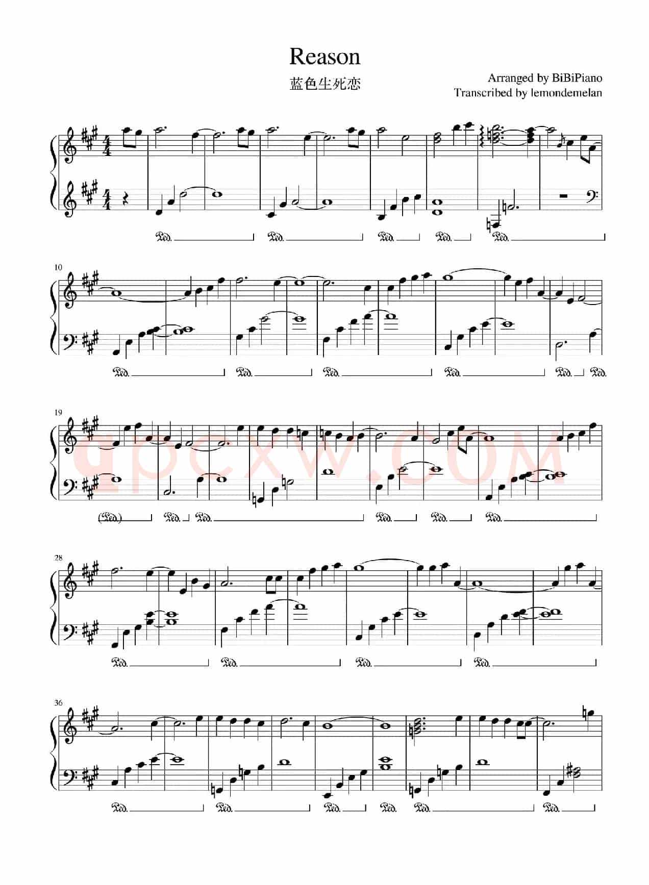 Reason(秋の童話)【《蓝色生死恋》插曲】(BiBiPiano钢琴版)