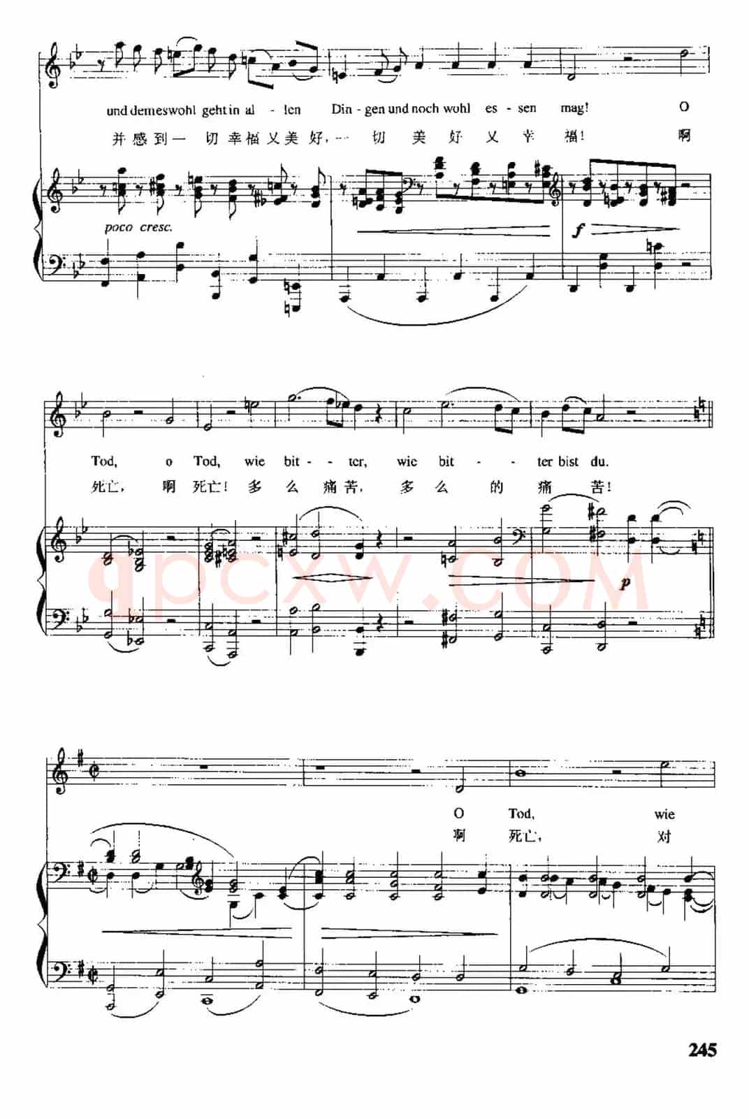 [德]死亡，赐予绝望者幸福（《庄严曲》之三）（中外文对照、正谱）