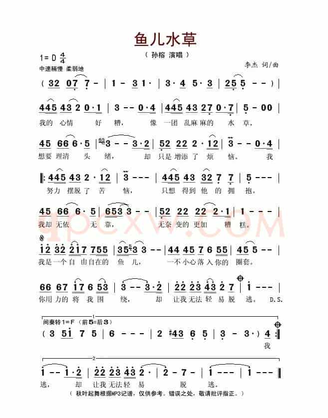 鱼儿水草