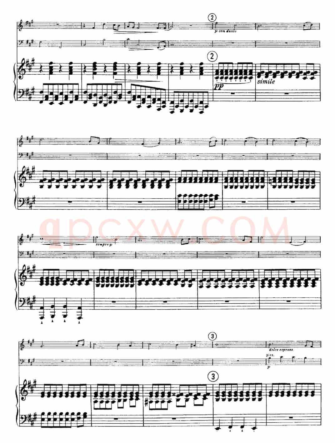 Franck《Piano Trio Op.1 No.1,F-sharp minor》(Ⅰ、小提琴+大提琴+钢琴伴奏)