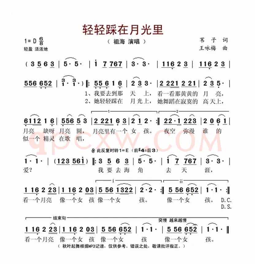 轻轻踩在月光里