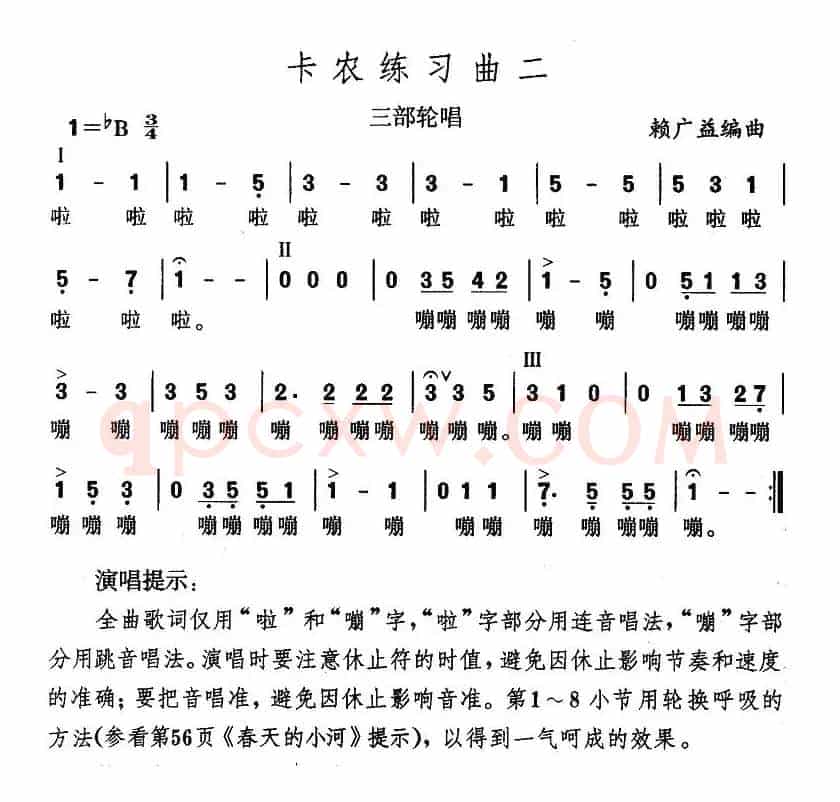 卡农练习曲（3首）