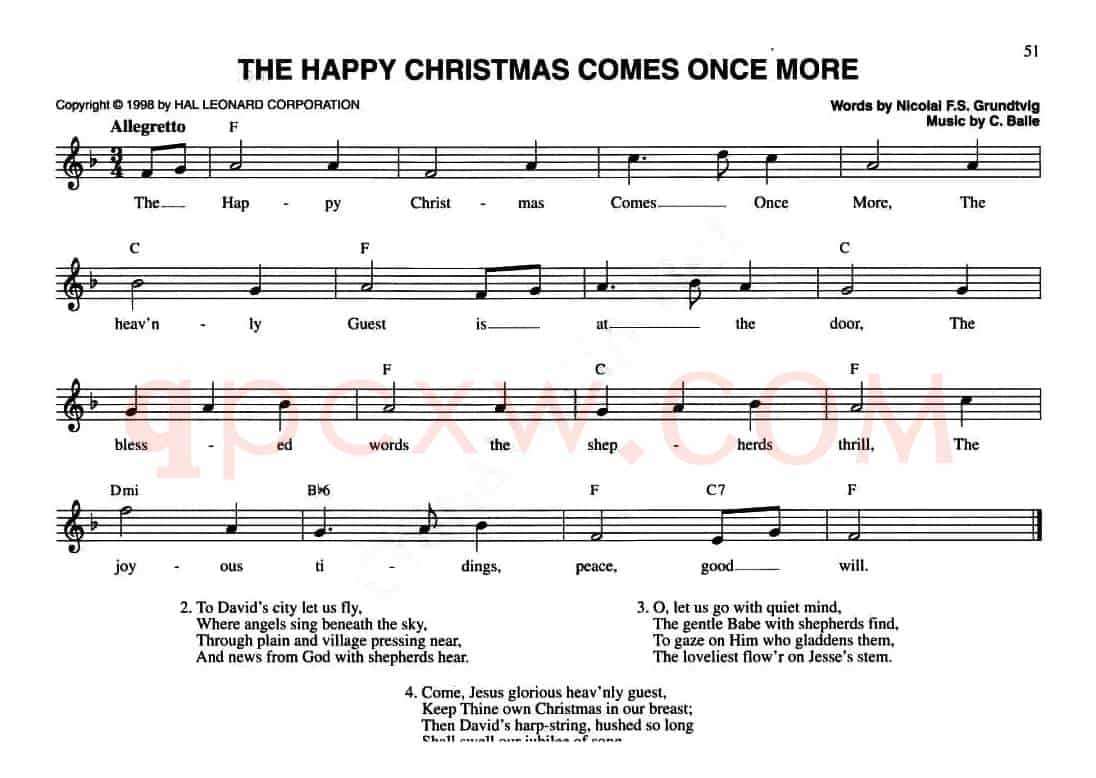 THE HAPPY CHRISTMAS COMES ONCE MORE