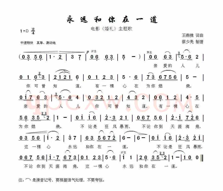 永远和你在一道(电影《婚礼》主题歌)