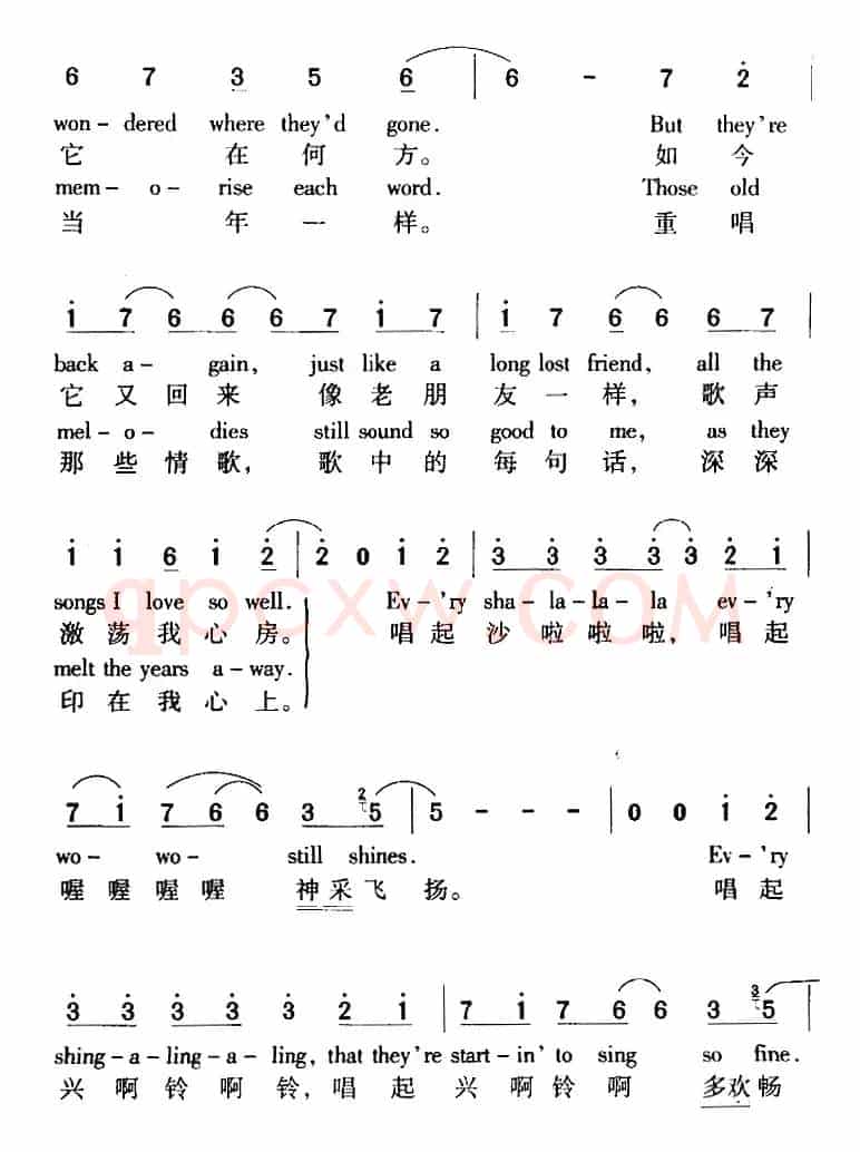 Yesterday Once More 昨天再来（中外文对照）