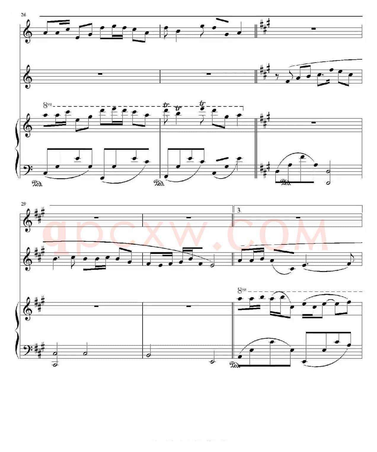 谁不说俺家乡好（电影《红日》插曲、钢琴谱）