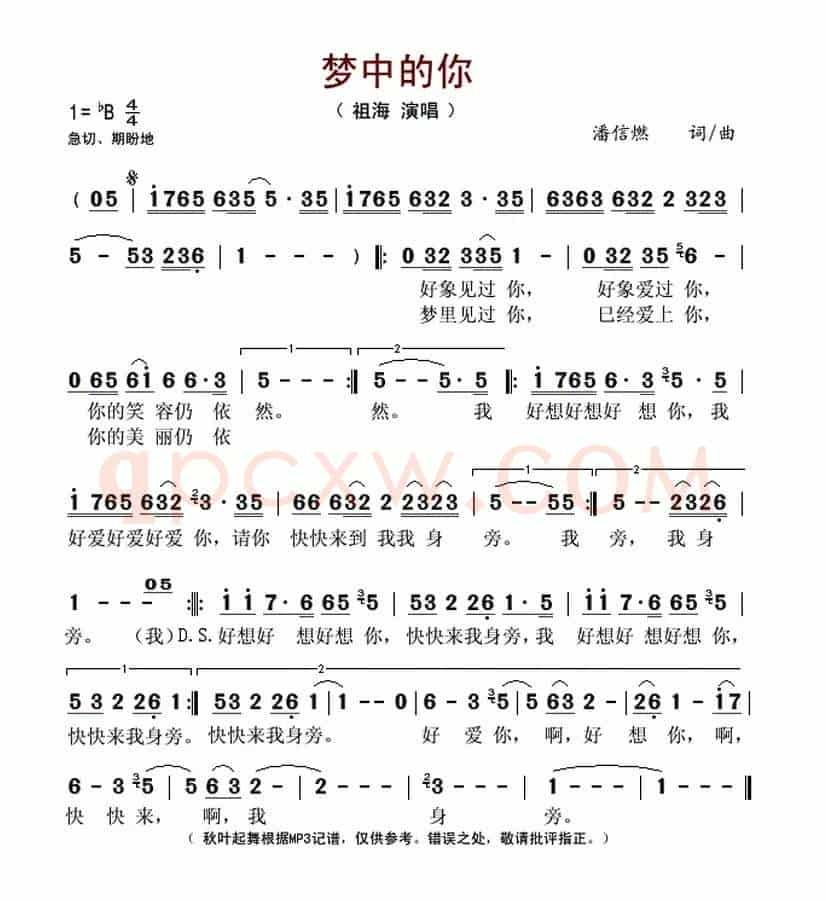 梦中的你（潘信燃 词曲）