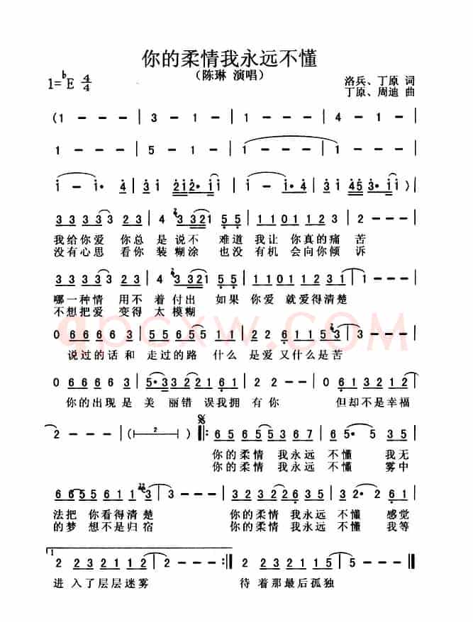 你的柔情我永远不懂