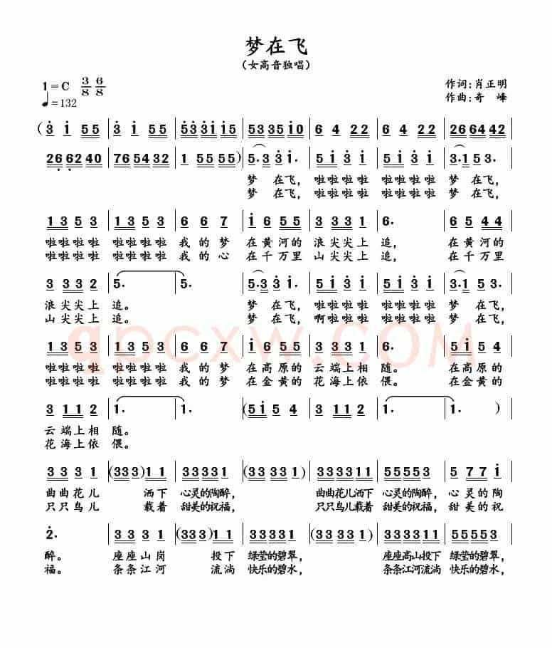 梦在飞（肖正民词 奇峰曲）