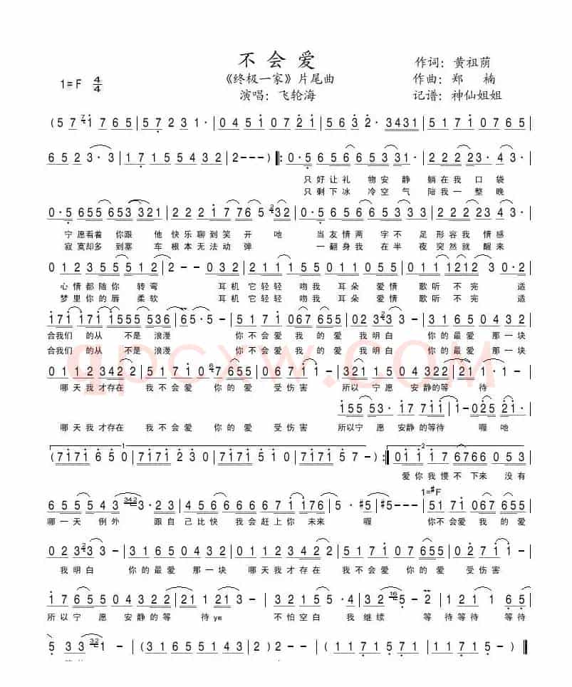 不会爱（电视剧《终极一家》片尾曲）