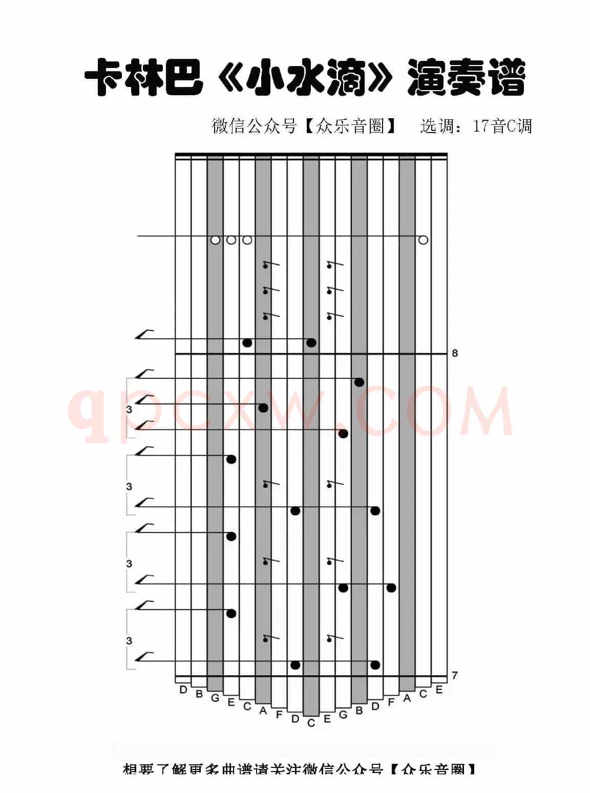 小水滴（拇指琴卡林巴琴专用谱）
