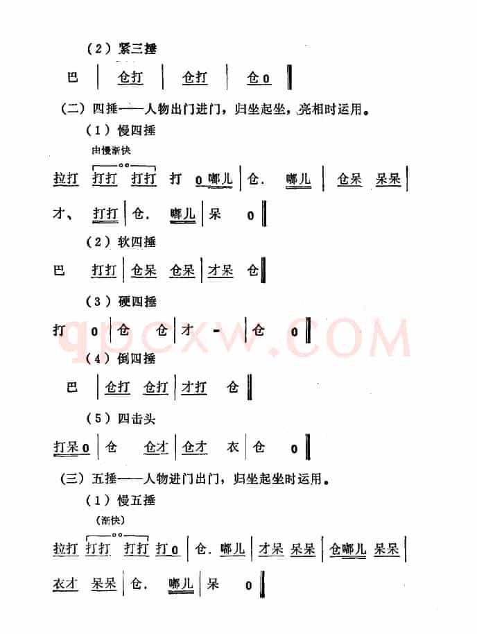 [秦腔]常用打击乐谱