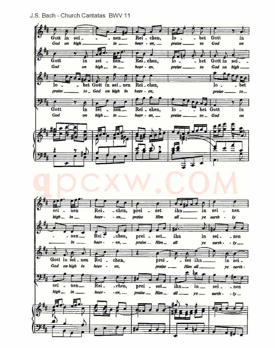 Lobet Gott in Seinen Reicben(颂扬上帝)