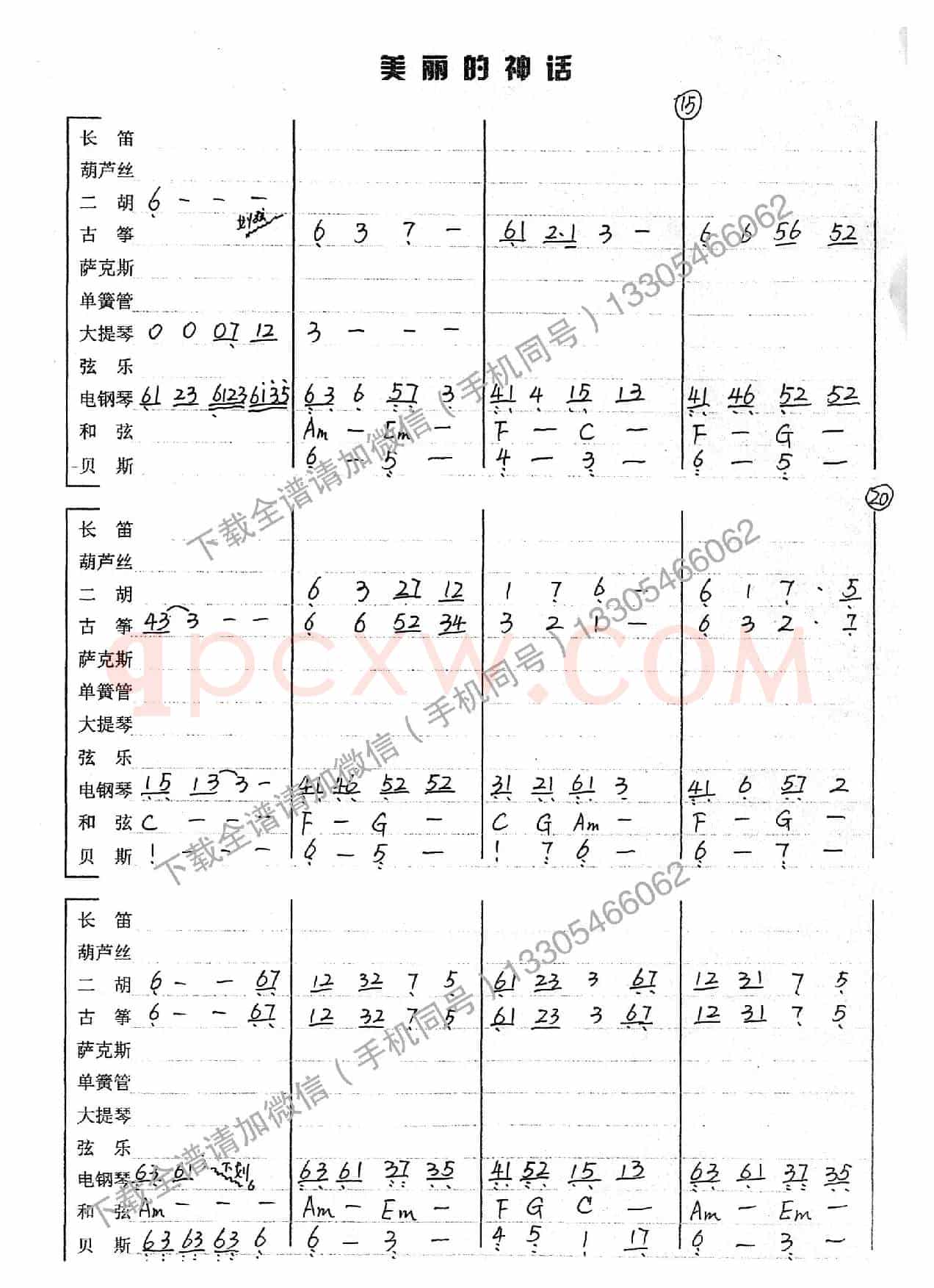美丽的神话（乐队总谱）