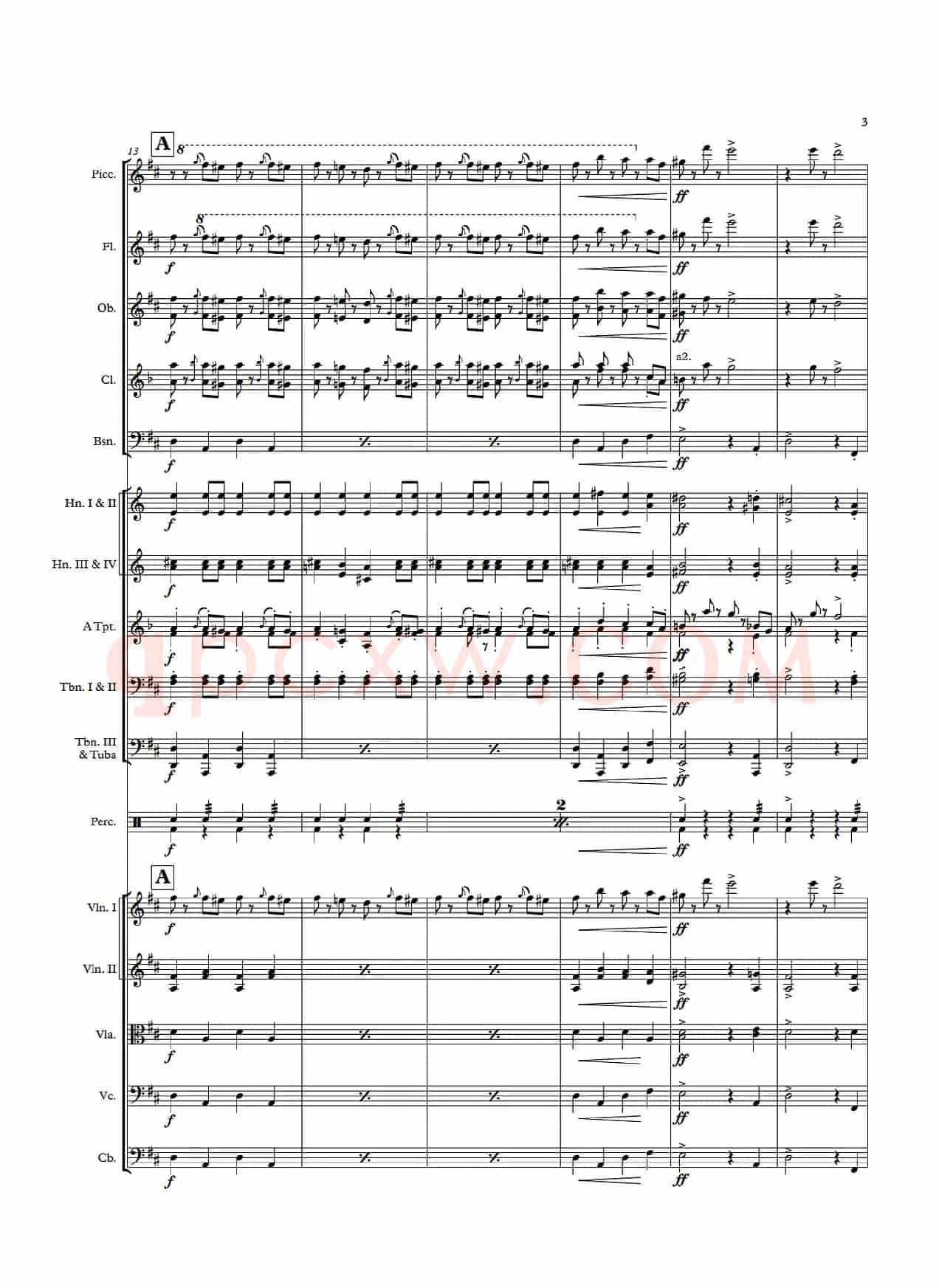 《拉德斯基进行曲》总谱（配器：Leopold Weninger）