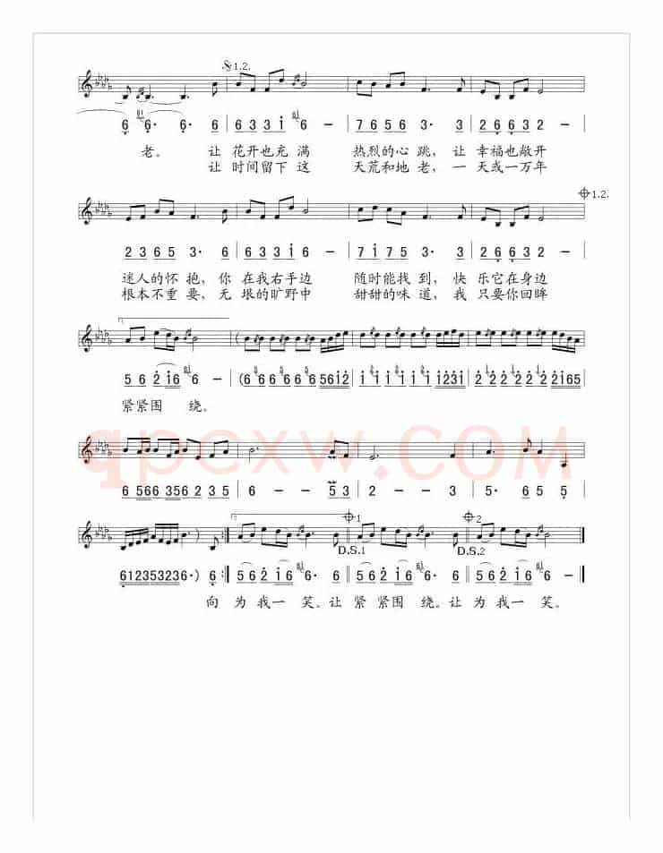 绽放（刘新圈词 郭仔曲、线简谱混排版）