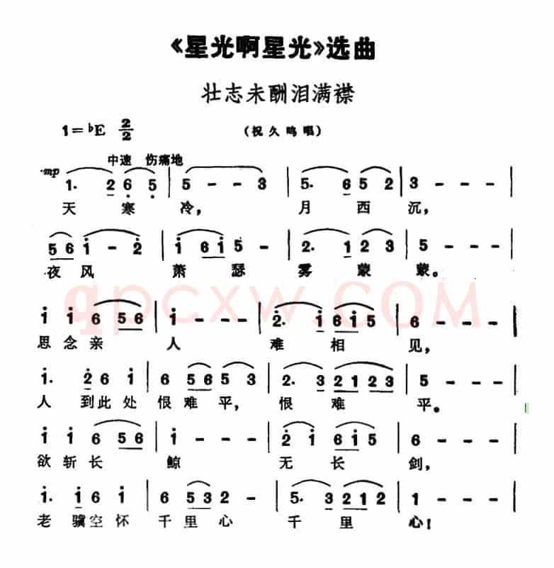 壮志未酬泪满襟（歌剧《星光啊星光》选曲）