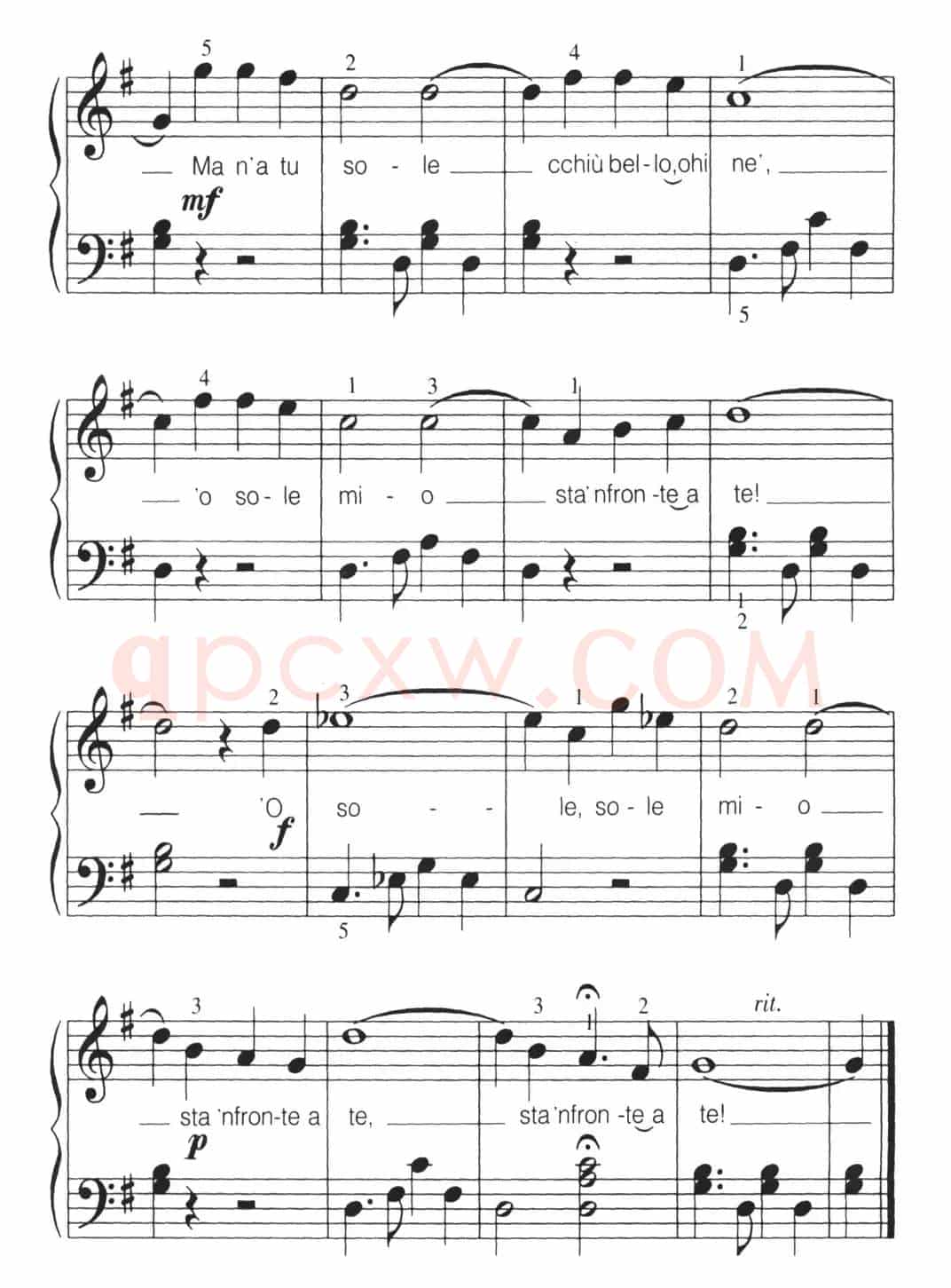 [意]O sole mio（啊，我的太阳）（弹唱谱）