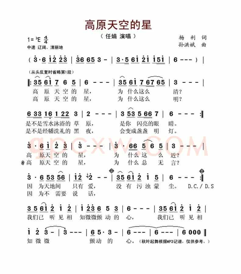 高原天空的星