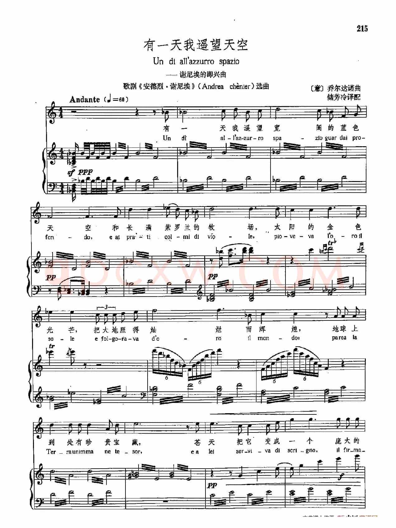 [意]40有一天我遥望天空（正谱）