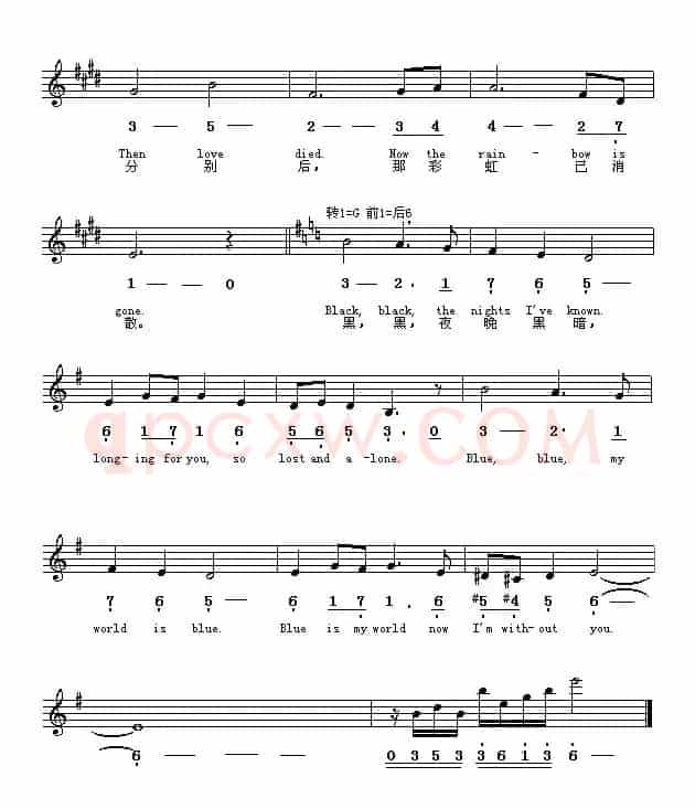 Love Is Bule （蓝色的爱）（中外文对照）