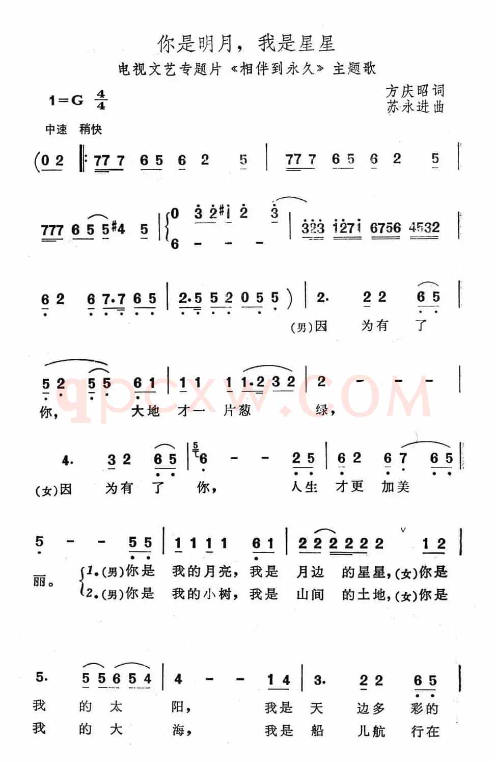 你是明月，我是星星（电视文艺专题片《相伴到永久》主题歌）