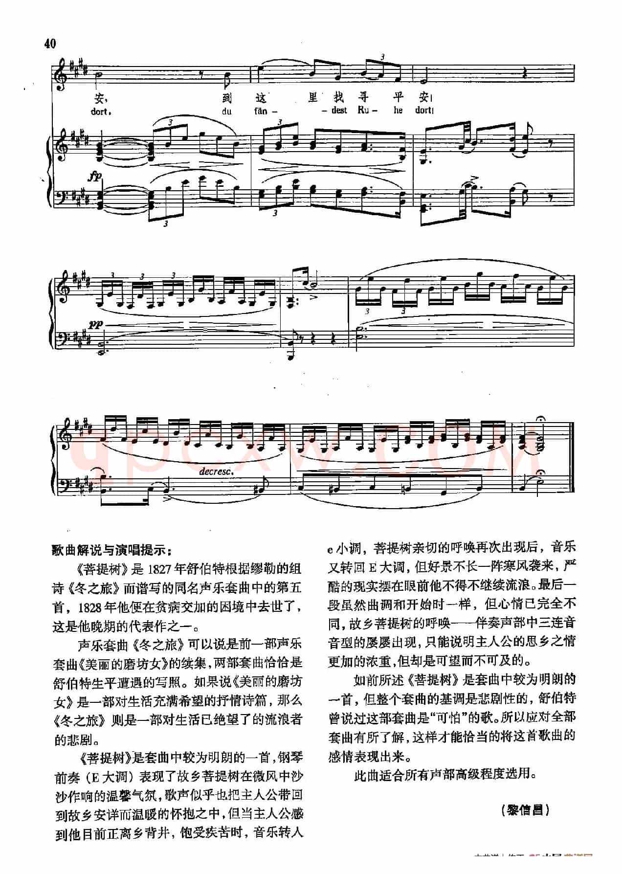 声乐教学曲库4-[德-奥]6菩提树（正谱）
