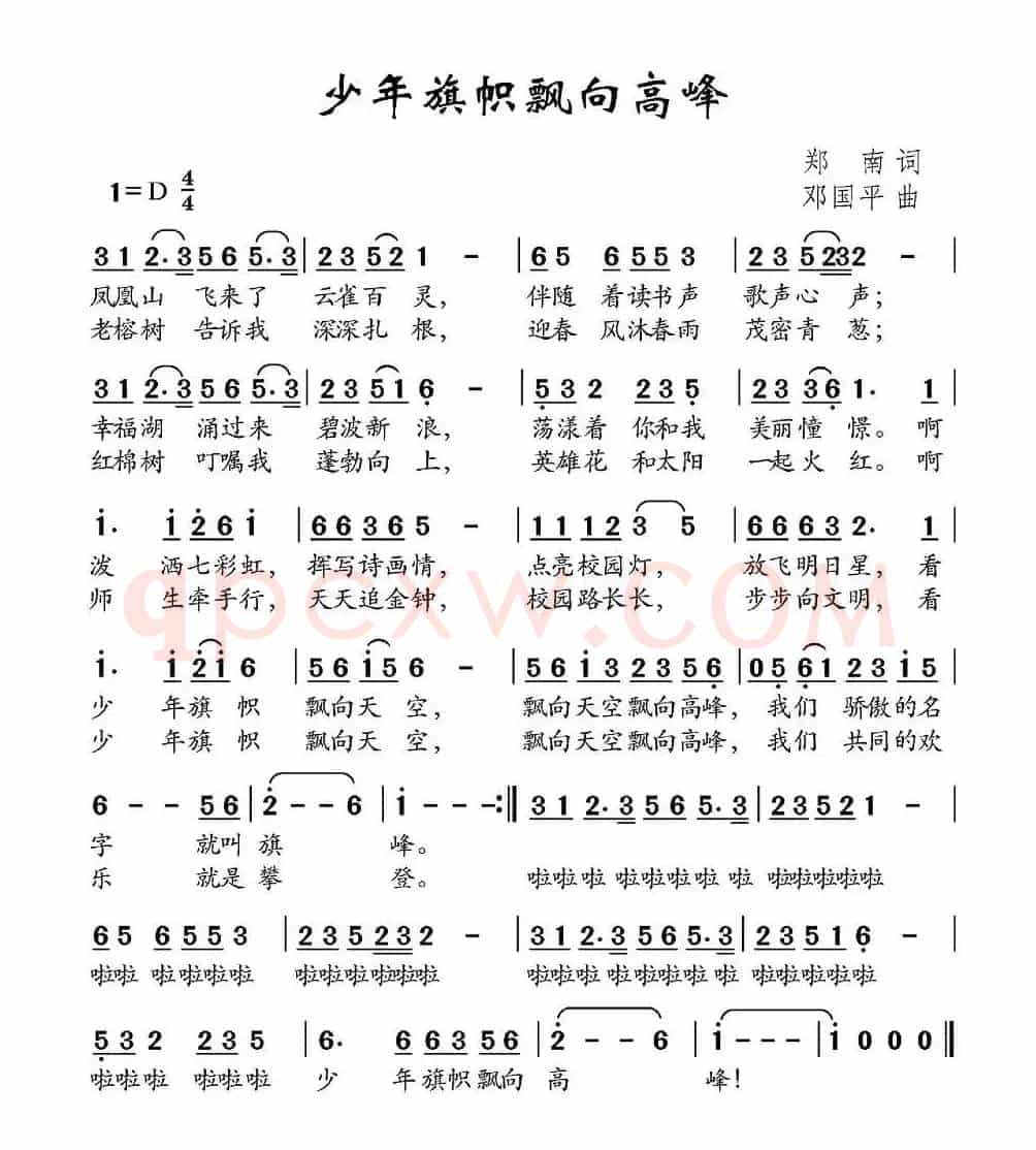 少年旗帜飘向高峰