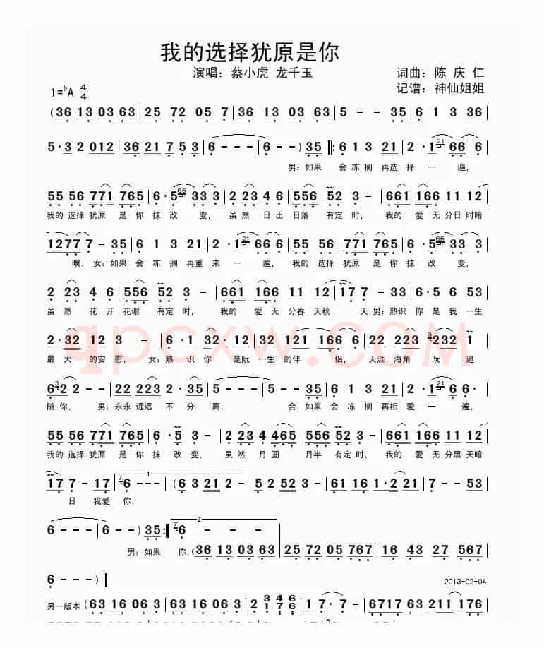 我的选择犹原是你 （闽南语演唱）