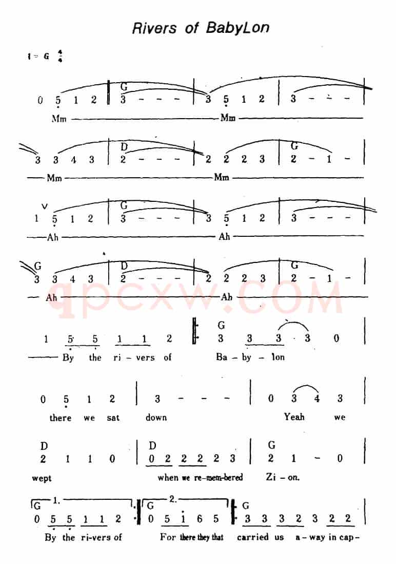 [美]Rivers Of Babylon（巴比伦河、带和弦）
