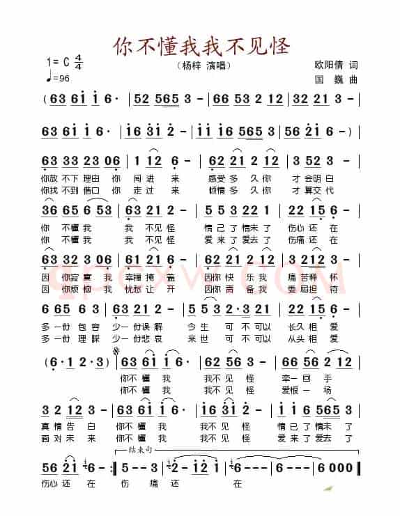你不懂我我不见怪