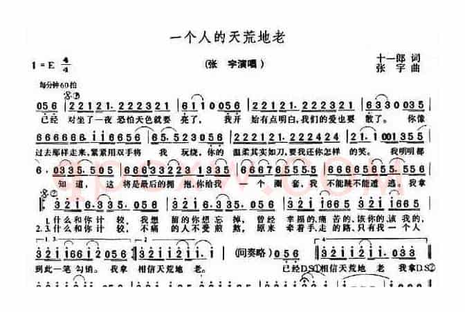 一个人的天荒地老