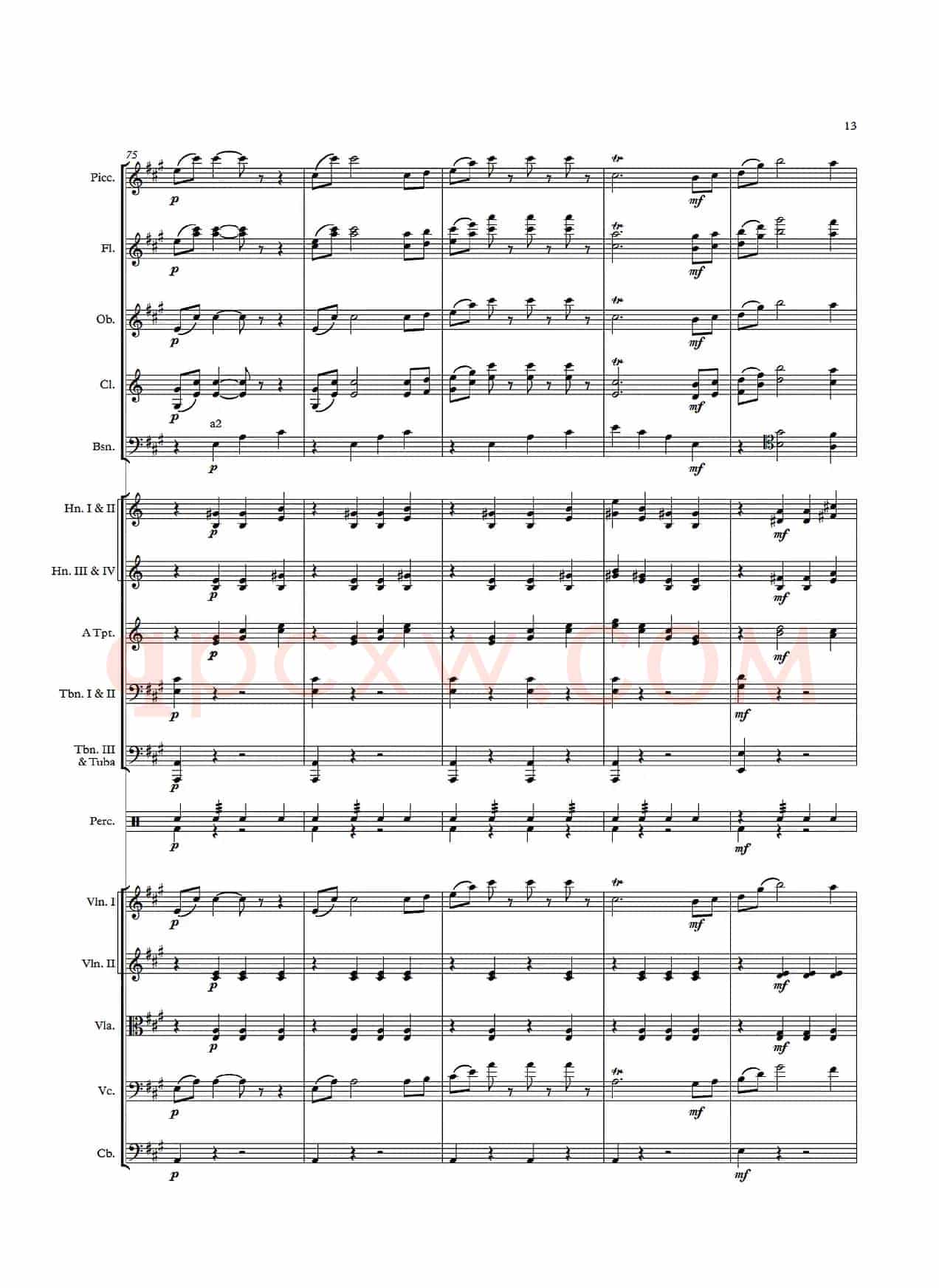 《拉德斯基进行曲》总谱（配器：Leopold Weninger）