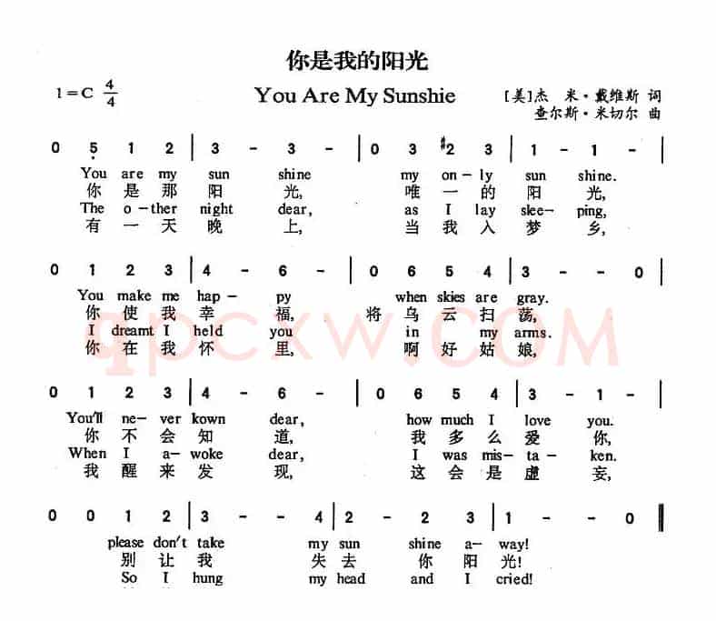 [美]You Are My Sunshie（你是我的阳光 ）