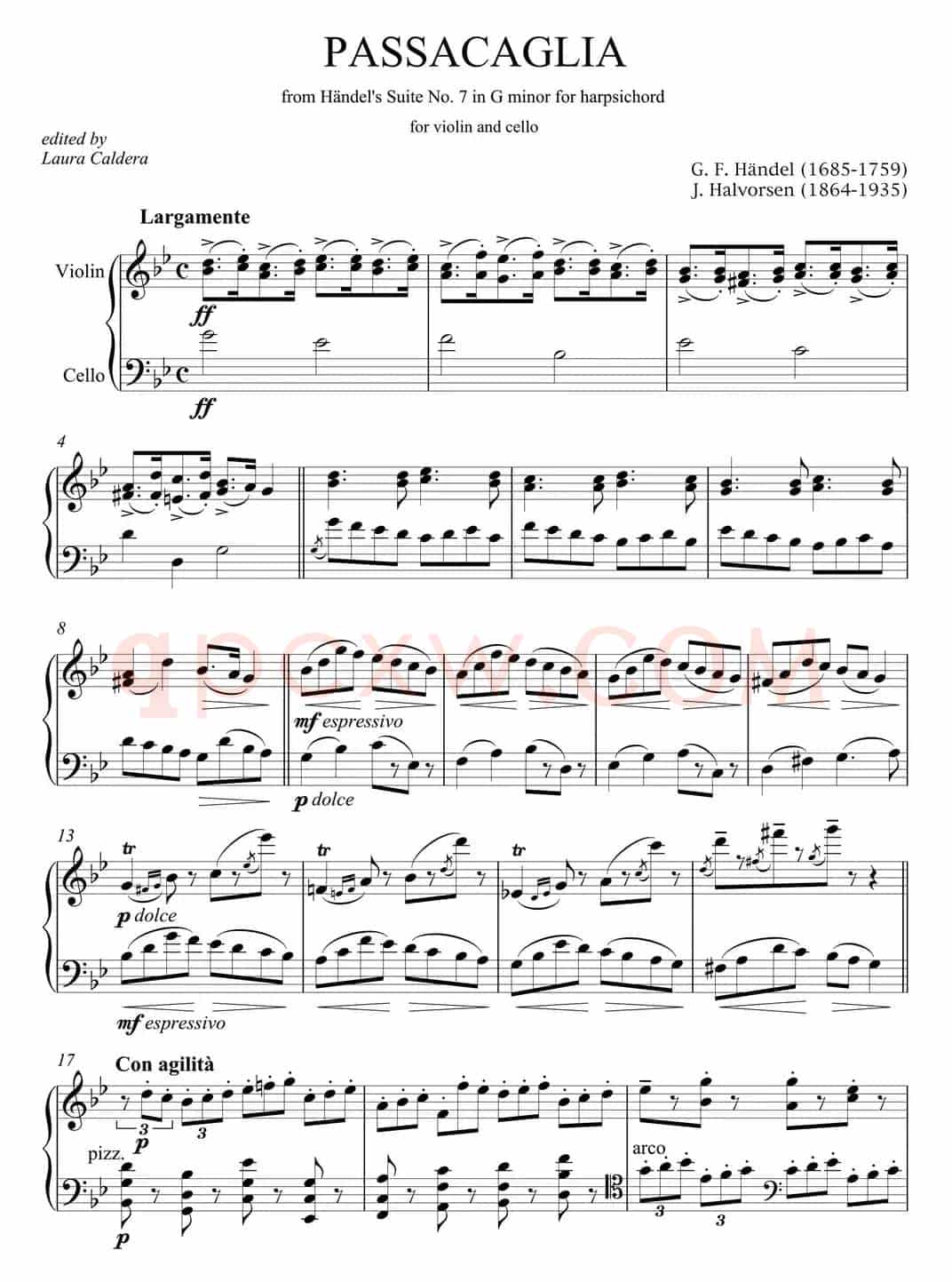 Passacaglia 帕萨卡利亚（小提琴+大提琴）