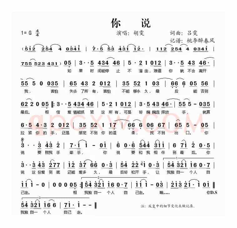 你说（吕雯 词曲）