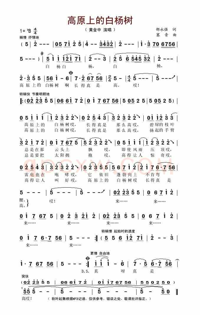 高原上的白杨树