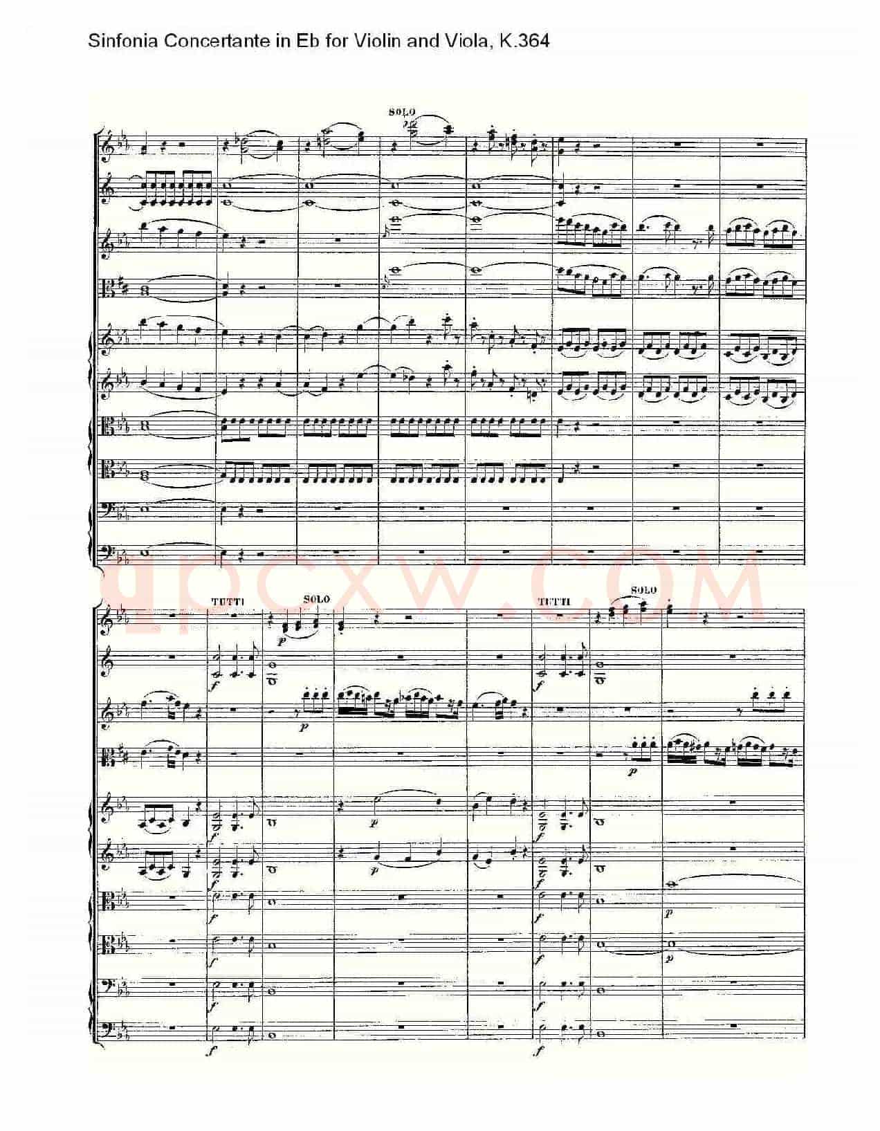 Eb调小提琴与中提琴炫技序曲, K.364(一)