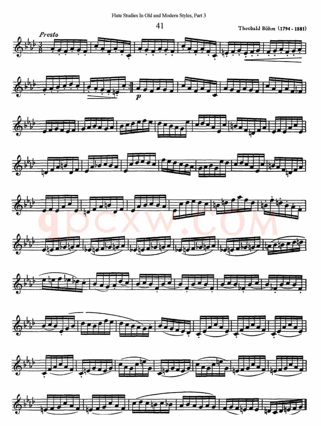 斯勒新老风格长笛练习重奏曲（第三部分）（NO.41）