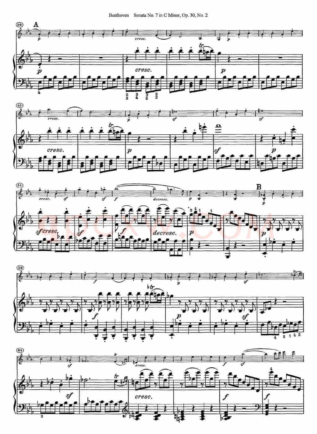 Violin Sonata No.7 in C Minor Op.30 No.2（小提琴+钢琴伴奏）