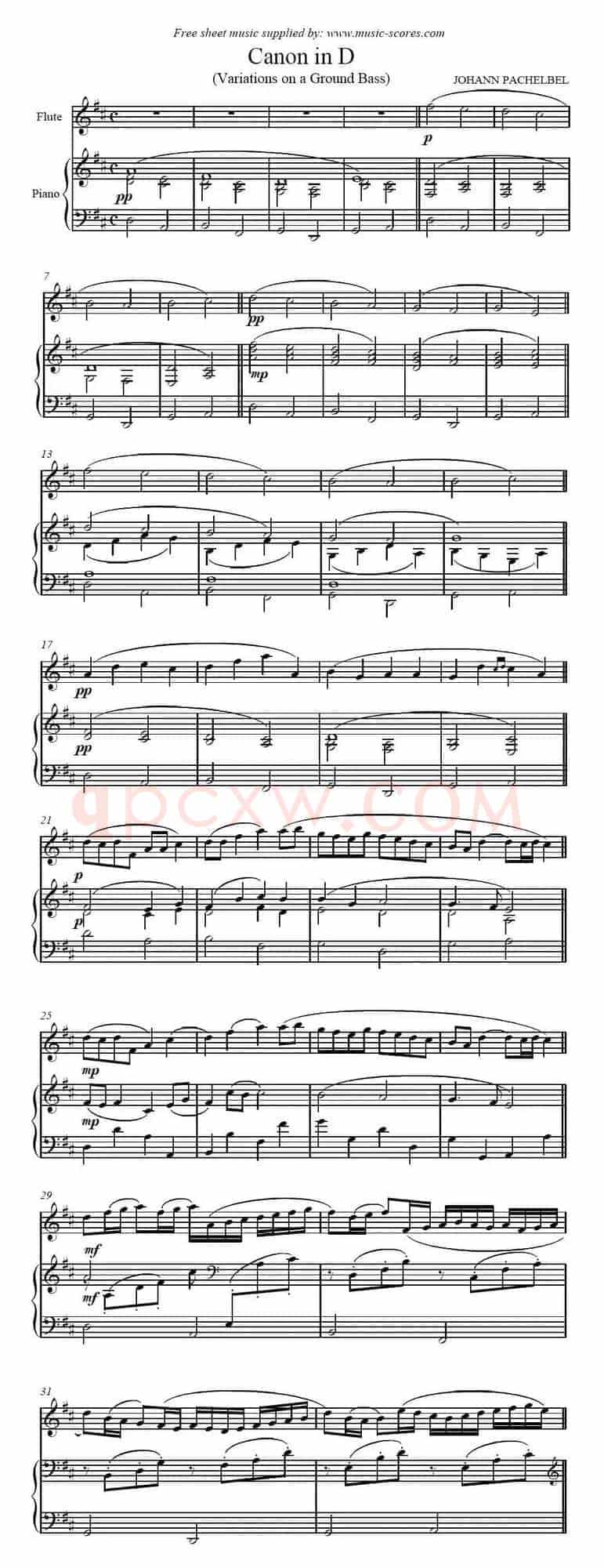 Canon in D（卡农、长笛+钢琴伴奏）
