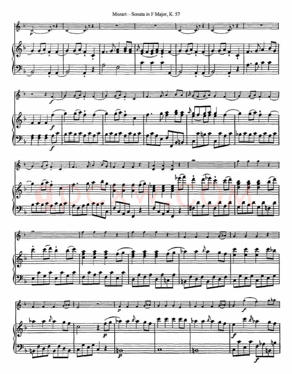 Violin Sonata in F Major K.357（小提琴+钢琴伴奏）