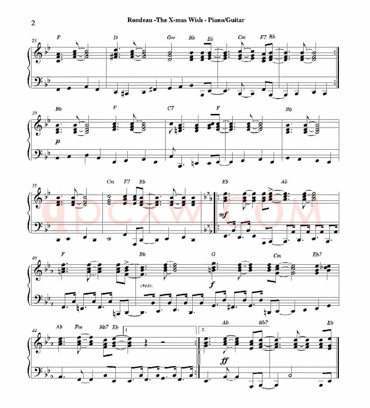 THE X-MAS WISH（钢琴吉他分谱）
