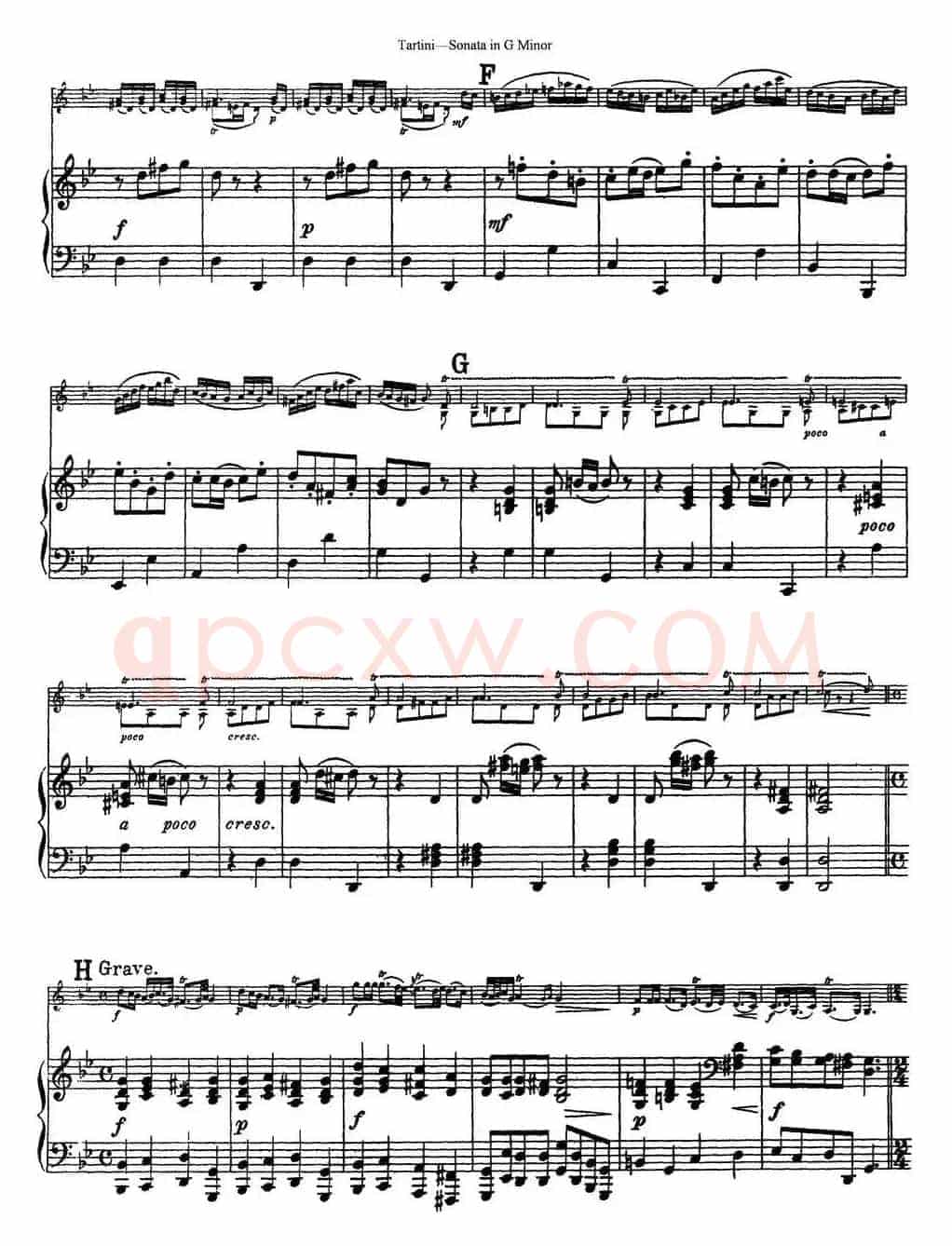 Violin Sonata in G Minor（The Devil's Trill）（小提琴+钢琴伴奏）