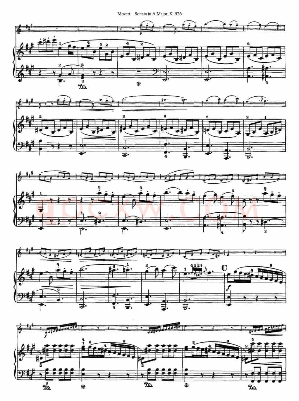 Violin Sonata in A Major K.526（小提琴+钢琴伴奏）