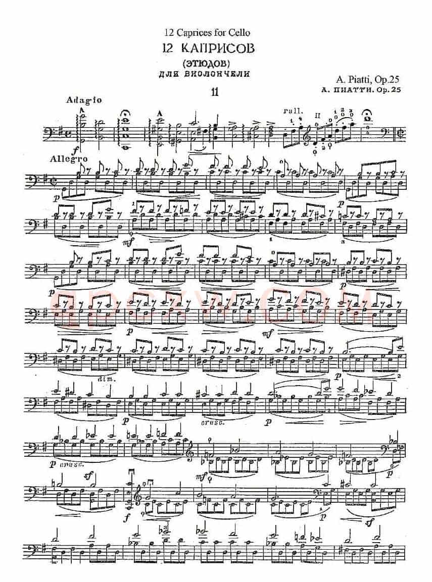 PIATTI 12 Caprices 之11（大提琴）