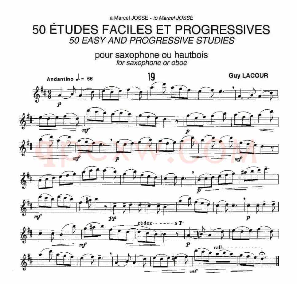 Guy Lacour 50 首萨克斯练习曲之19